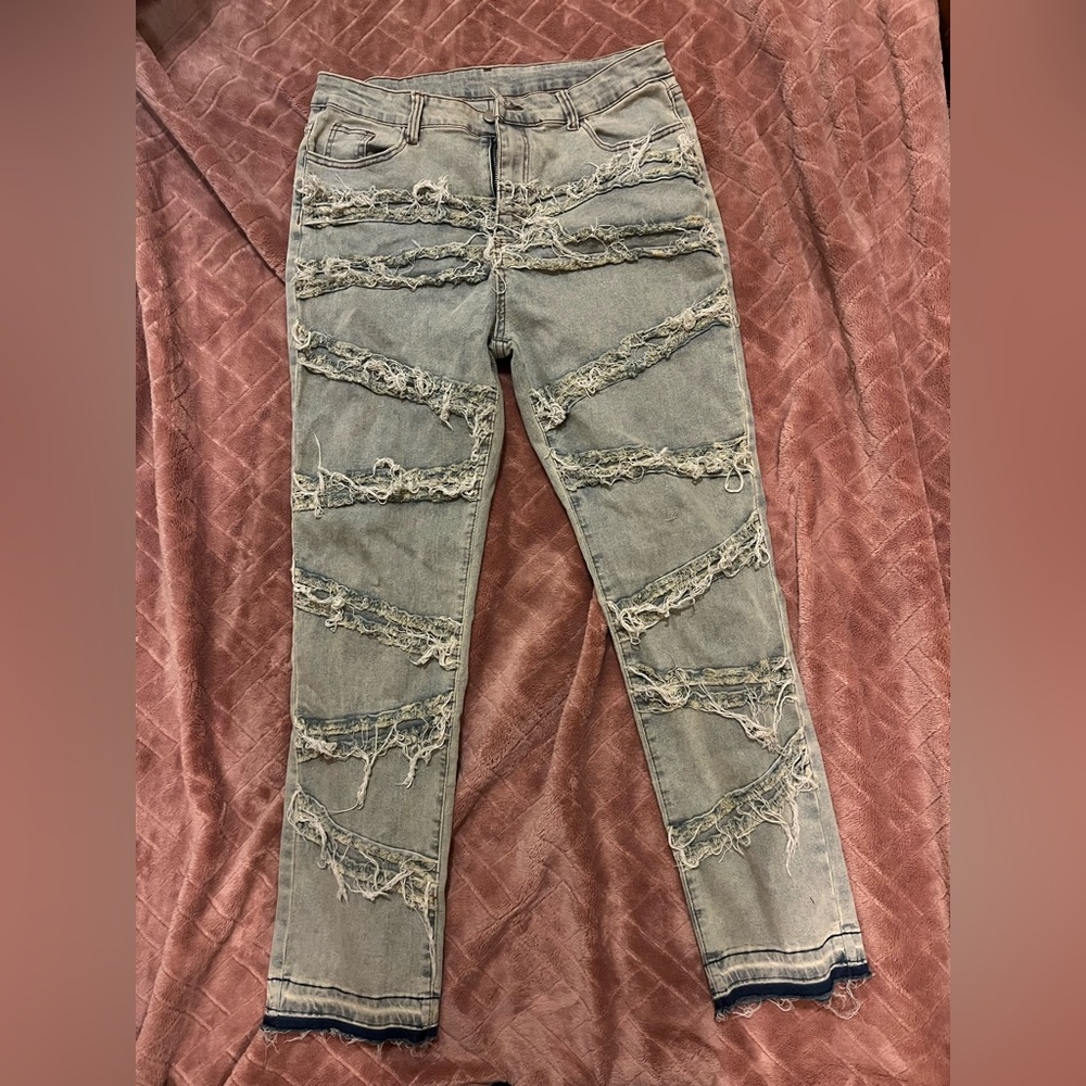 Distressed Blue Women Jeans